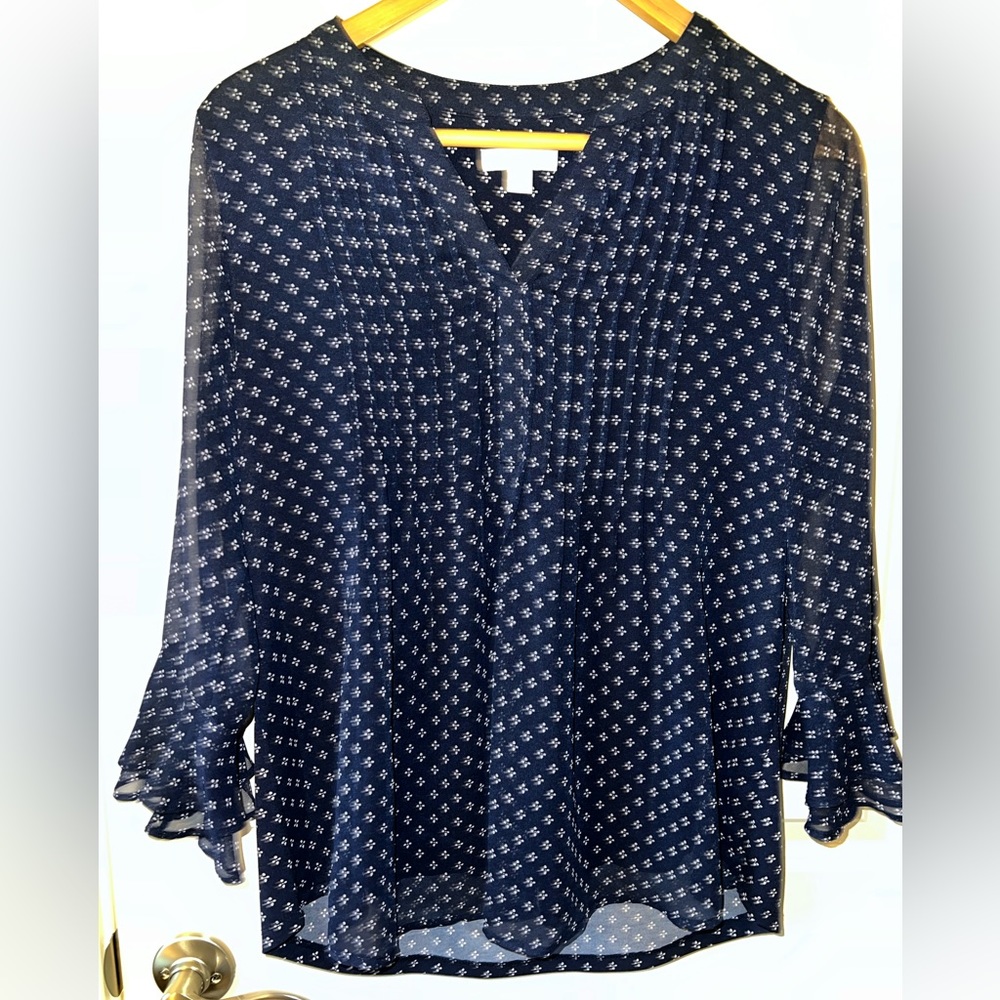 Chiffon lined loose fit blouse